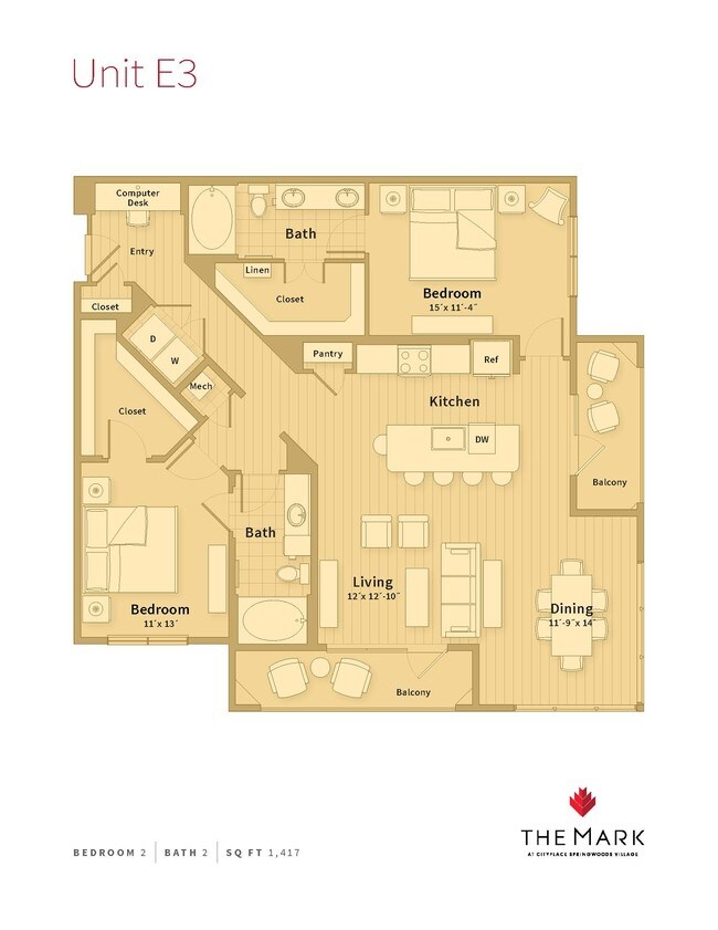 Unit E3 248 floor plan